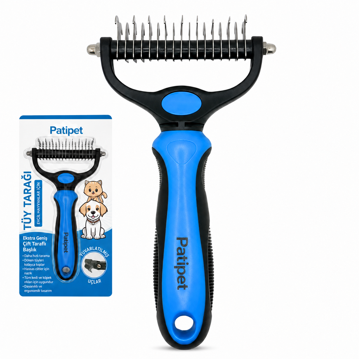 Patipet Çift Taraflı Tüy Toplayıcı ve Kıtık Açıcı Tarak